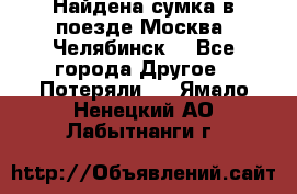 Найдена сумка в поезде Москва -Челябинск. - Все города Другое » Потеряли   . Ямало-Ненецкий АО,Лабытнанги г.